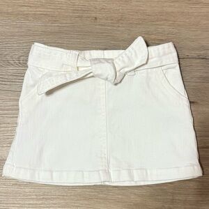 GB Girls White Denim Mini Skirt with Belt Size 3